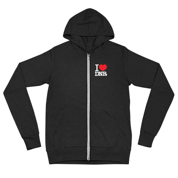 I heart DNR  Unisex zip hoodie
