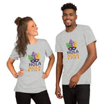 Hola Nola Mask and Feathers Short-Sleeve Unisex T-Shirt